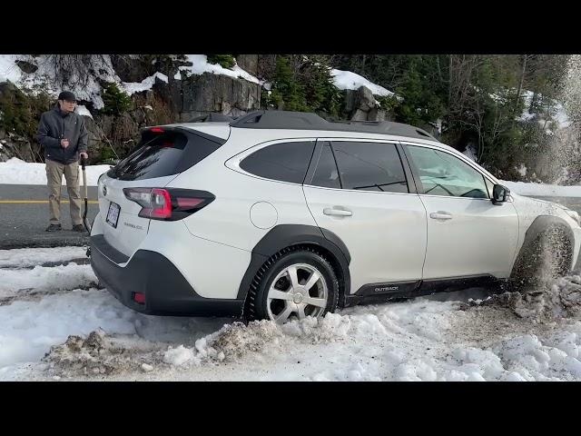 Subaru Outback Snow Off-Road Challenge: Bad Driver Stuck It, Good Saves the day.