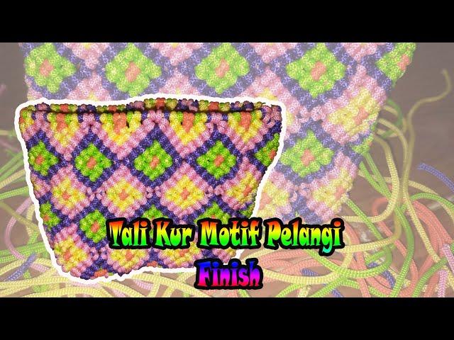 Tas tali kur motif pelangi finish