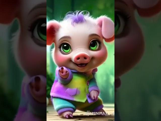 Cute pig dances #dancinganimals #cute pig #funnypig