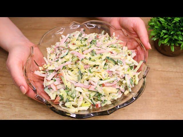 Leichter Sommersalat in 5 Minuten! Ich werde nie müde, diesen Salat zu essen!