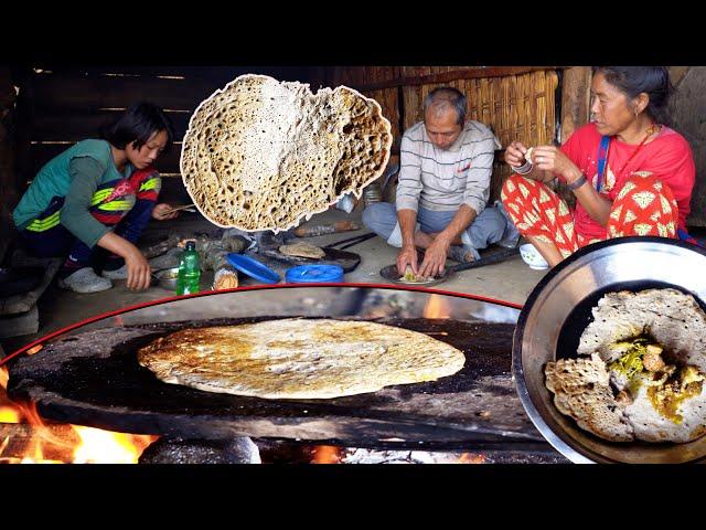 bread on stone || rock bread recipe of jungle family @junglefamilycooking