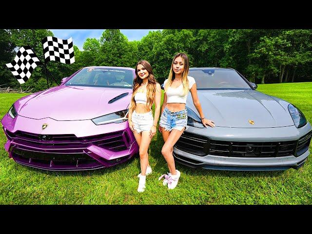 OUR GIRLFRIENDS RACED! (Lamborghini Urus vs Porsche Cayenne Turbo GT)