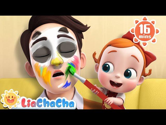 Making Daddy Look Like an Animal | Let's Make Daddy Pretty | Kids Songs & Nursery Rhymes | LiaChaCha