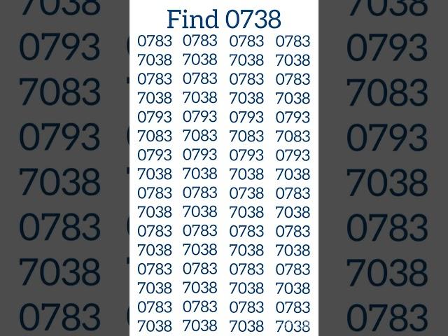 challenge your self to stop 0738 in 5 seconds #shortvideo #iqtest