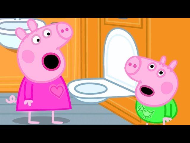 Peppa Pig's First Long Train Journey Experience  Peppa Pig Family Kids Cartoons