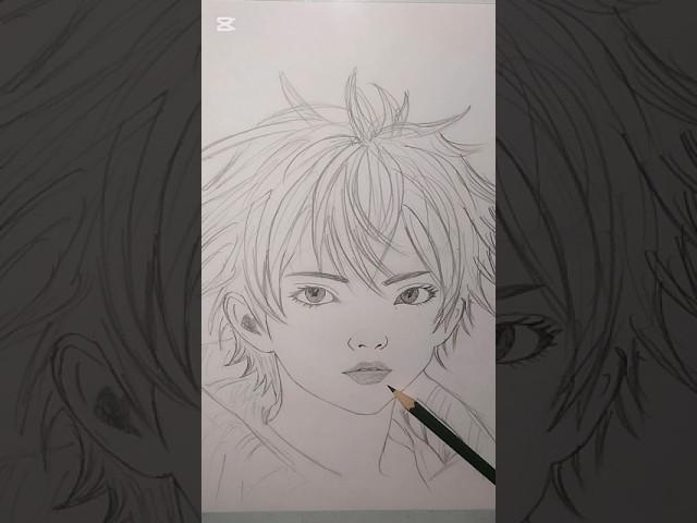 How to draw a anime boy step by step pencil drawing #art #shorts #drawing