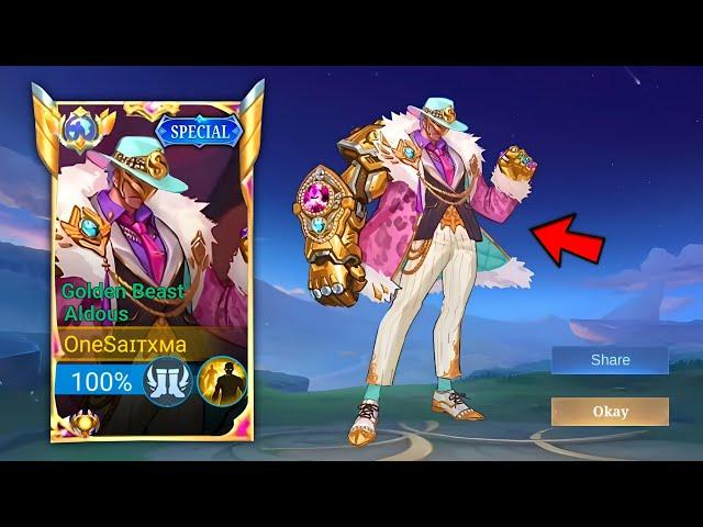 THANK YOU MOONTON FOR THE NEW ALDOUS GOLDEN BEAST SKIN!!! - Mobile Legends