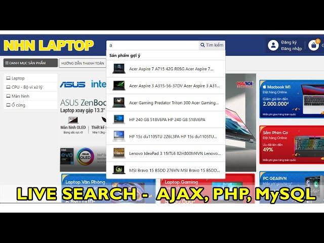 Live Search using Ajax PHP MySQL - PHP & MySQL Beginner