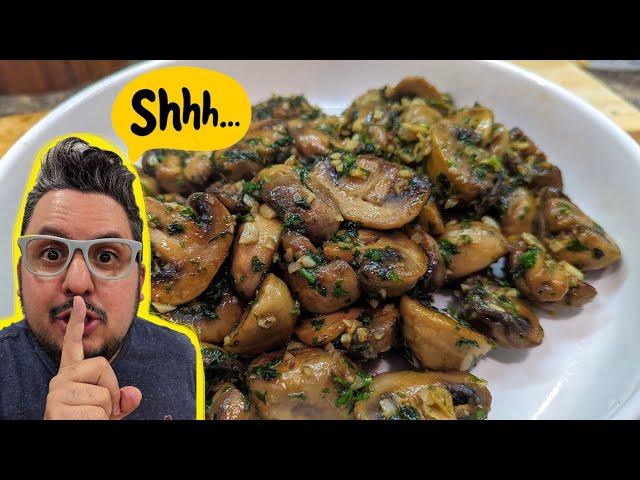 This is my secret sauteed garlic mushroom recipe. It's so addictive!