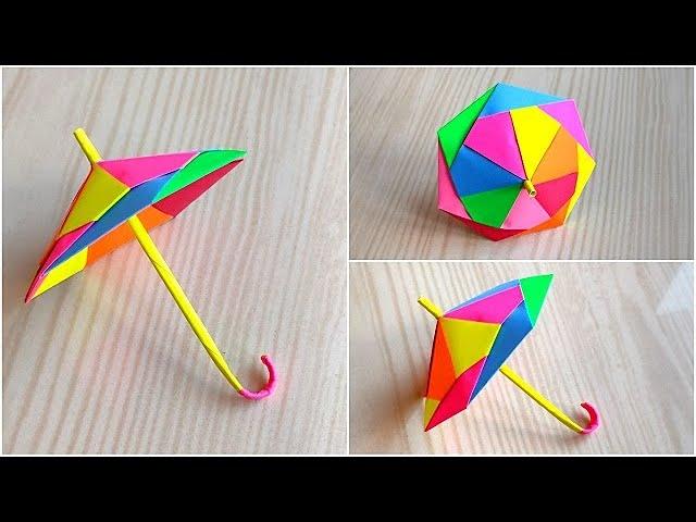 Origami Umbrella easy no glue / How to make paper Umbrella easy without glue