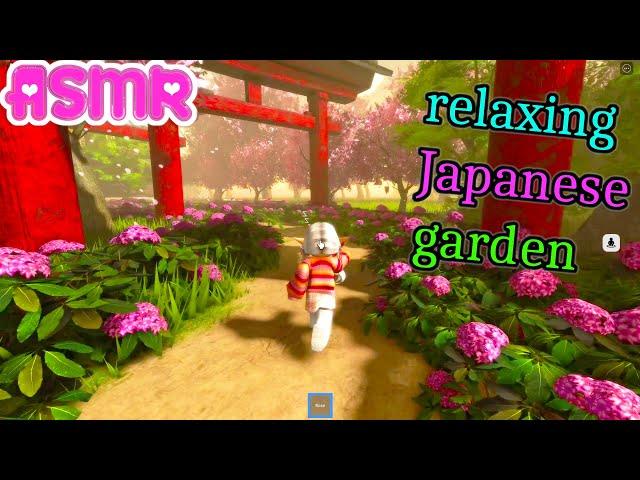 ASMR Roblox  Exploring Realistic Japanese Garden Relaxing Slow Mouth Sounds + Mic Brushing  