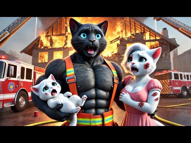 Kitten turns Birthday into Big House Fire #cat #ai #catlover #catvideos #cutecat #aiimages #aicat