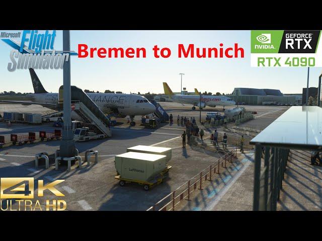 Airbus A320 Lufthansa I Flight from Bremen to Munich I Ultra Realistic I 4K-60FPS