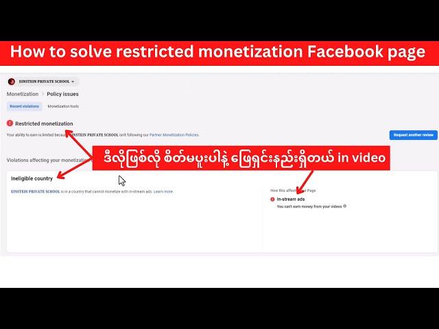 Facebook page restricted monetization