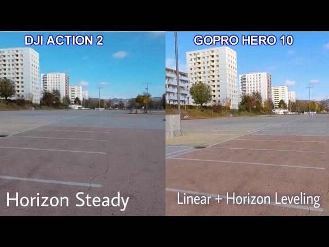 Dji Action 2  vs Gopro Hero 10  |  Horizon Steady vs Horizon Leveling