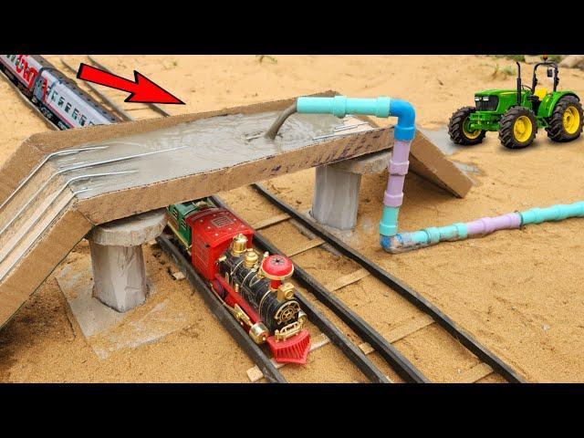 DIY Tractor mini concrete bridge | Over railway track | Concrete batching plant | Science Project