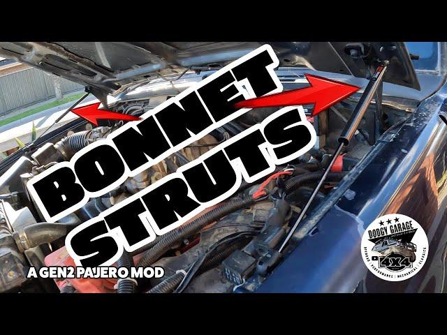 Mitsubishi Gen 2 Pajero Bonnet Struts Install