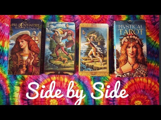 Pre-Raphaelite Tarot & Mystical Tarot - A side-by-side comparison