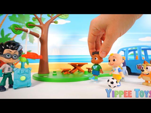 Pretend Play on the Playground with Cocomelon Toys | Shapes Puzzle for Kids