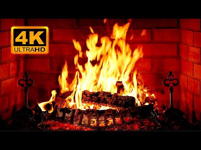  Cozy Fireplace 4K (12 HOURS). Fireplace with Crackling Fire Sounds. Crackling Fireplace 4K