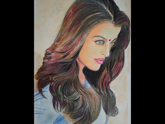 Aishwarya Rai Color portrait | pencil color art #painting