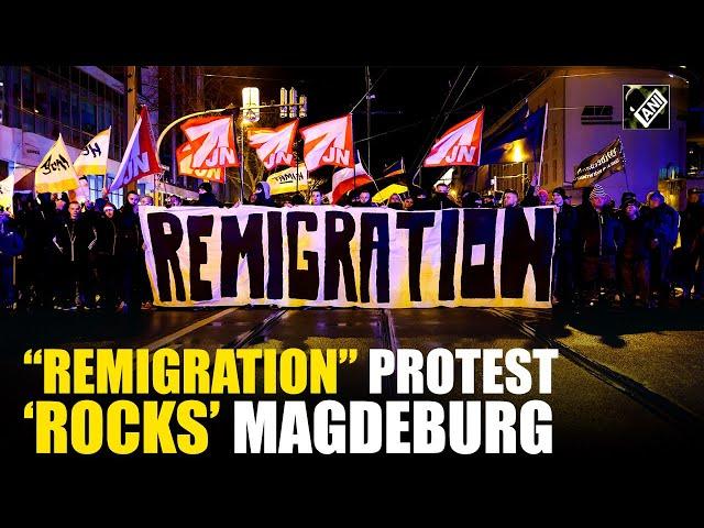 With “Remigration” banner Far-right protesters take street in Magdeburg post Christmas market attack