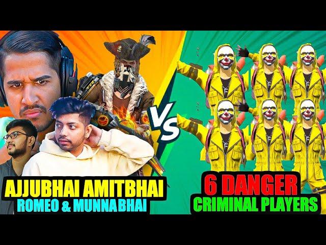 Ajjubhai, Amitbhai, Munnabhai & Romeo Vs 6 Yellow Danger Criminals Who Will Win?- Garena Free Fire