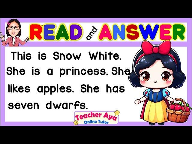 SHORT STORY WITH QUESTIONS | ENGLISH READING COMPREHENSION FOR GRADE 1, 2, 3 | Teacher Aya