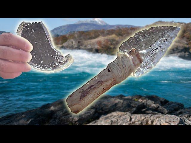 How To Make A GLASS KNIFE  From a Bottle Bottom!