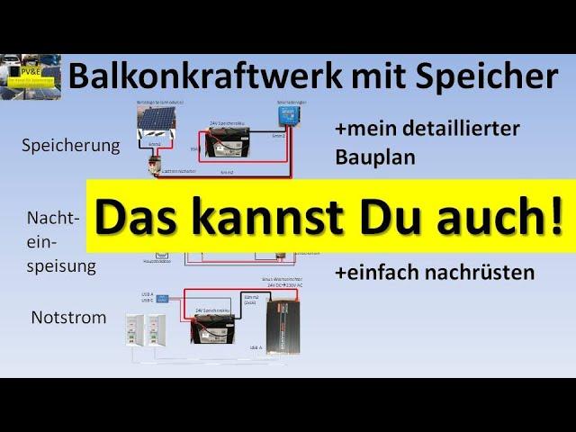 Balkonkraftwerk mit Speicher und Notstrom für den Blackout selber bauen