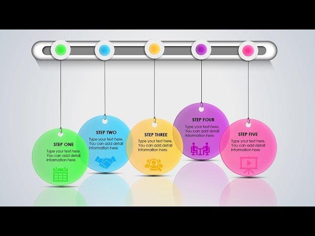 Colorful Hanging options infographic slide in PowerPoint