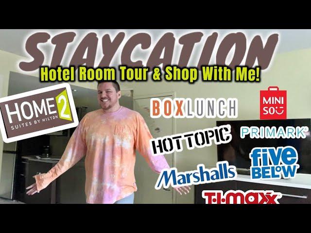 Come with on my Staycation | Room Tour from Home 2 Suites by Hilton & Shop With Me