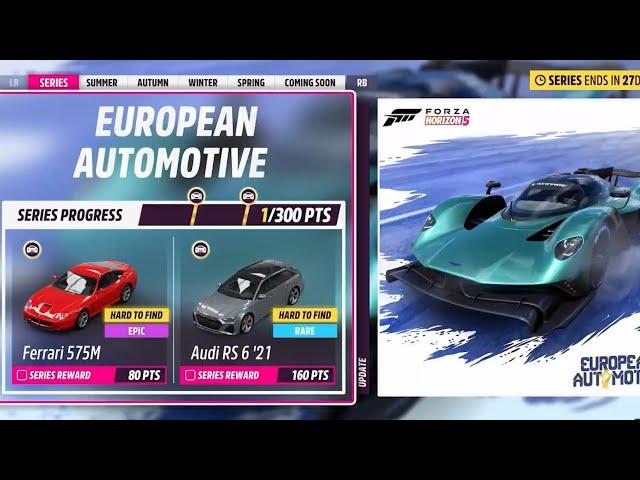 Forza Horizon 5 Festival Playlist Series 31 European Automotive - VW ID4, AMG SL63, M-B 500E