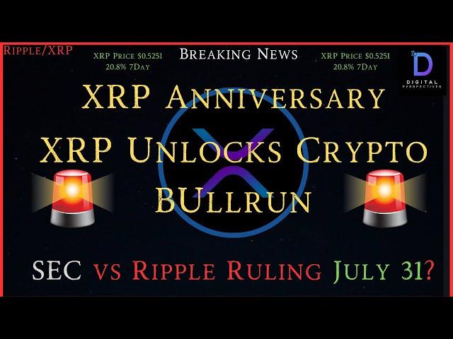 Ripple/XRP-XRP Unlocks Crypto Bullrun, SEC vs Ripple Ruling July 31?,XRP $18 Or $36 Or Both?