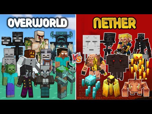 OVERWORLD vs NETHER - Minecraft Mob Battle