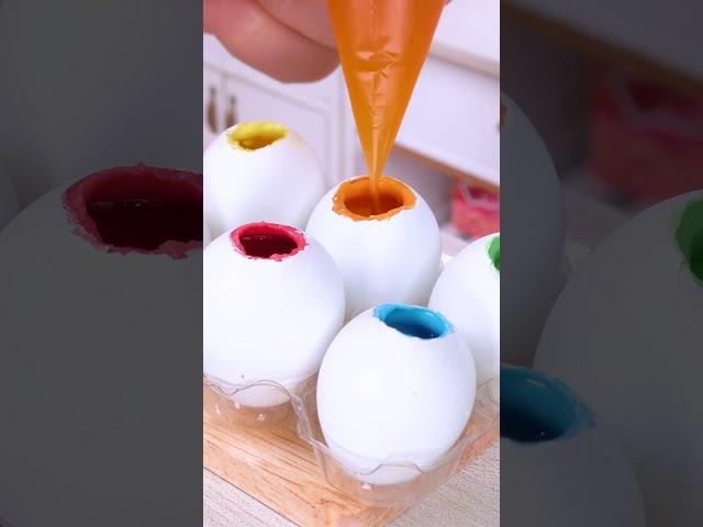 Satisfying Miniature Rainbow Chocolate Easter Egg Decorating #Yumupminiature