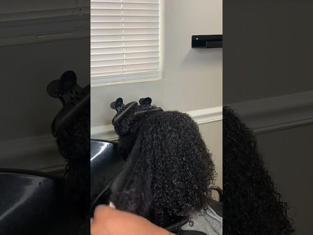 Using Matrix A Curl Can Dream Hair Mask to treat her curls. #hairmask