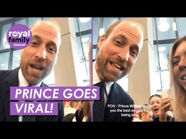 Watch the Moment Prince William Goes Viral for Excusing Students' Lateness!