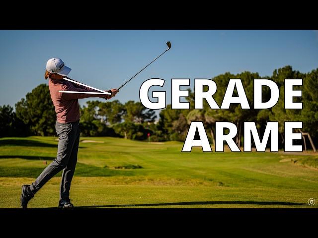 Gerade Arme im Golfschwung ohne zu verkrampfen