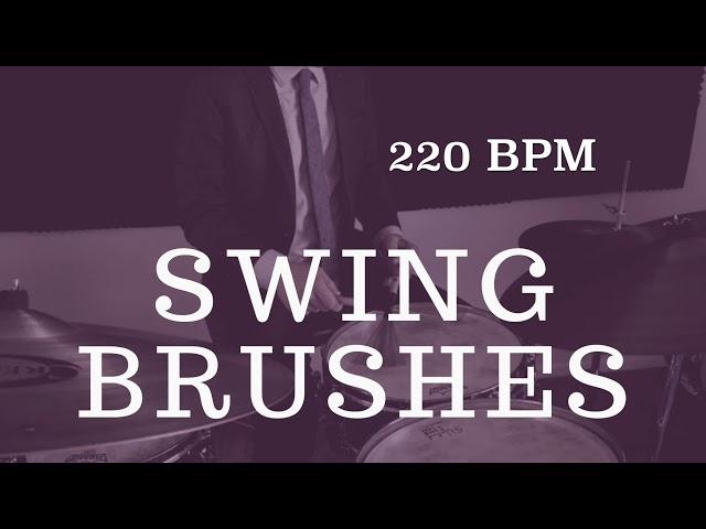 Jazz Drum Brushes Play Along - Fast Swing - 220 BPM