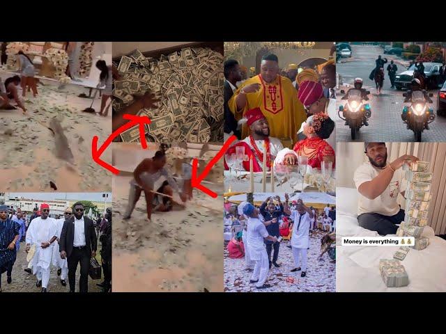 Davido & Chioma wedding see dollars that was sprayed .. Money na water