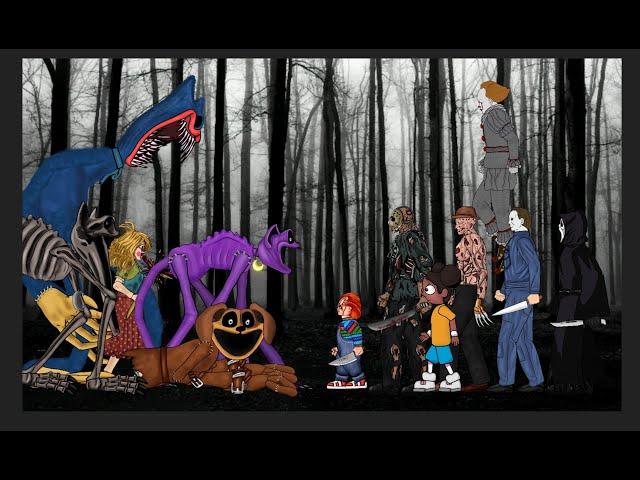 Catnap, Huggy Wuggy, dogday, vs Jason Voorhees, Freddy Krueger, Michael Myers, Chucky, Leather.Part1