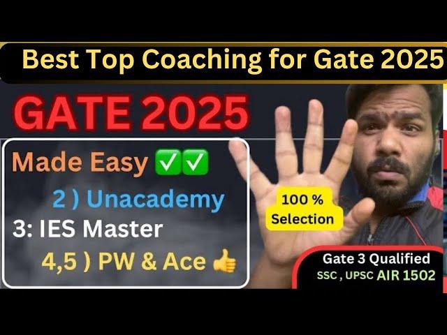 Best Top 5 Coaching for GATE 2025 | Psus & Mtech | 100 % Selection |