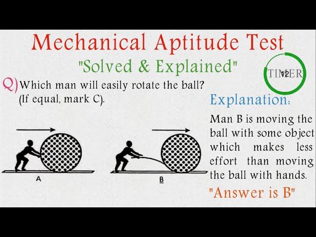 Mechanical Aptitude Test 2 | Solved & Explained | Mechanical Comprehension Test |