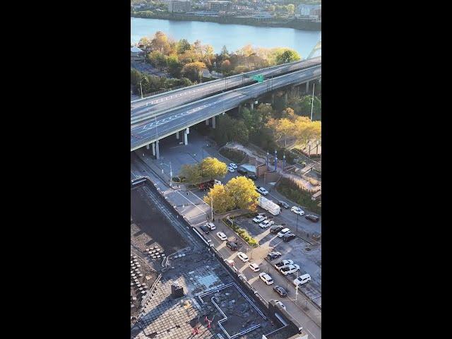 Aerial video shows aftermath of fire that shut down Daniel Carter Beard Bridge