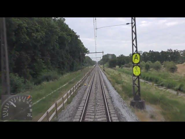 Riding with the train driver from Zwolle to Roosendaal. (with speedometer).