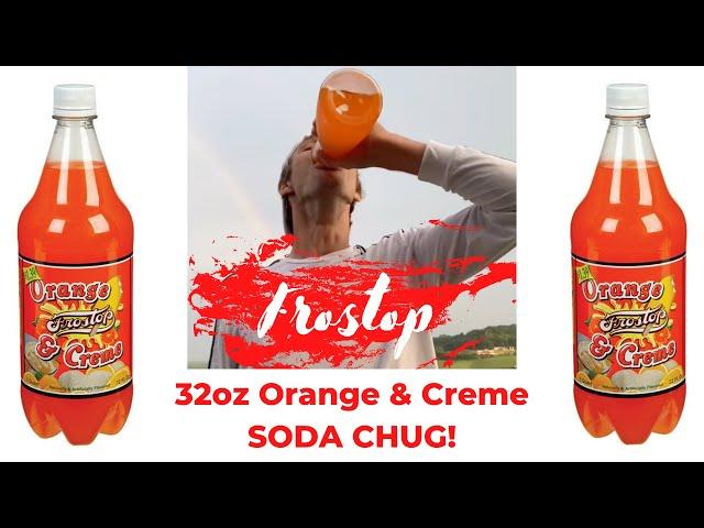 Chugging a 32oz Frostop Orange & Cream Soda from Large Flower Vase