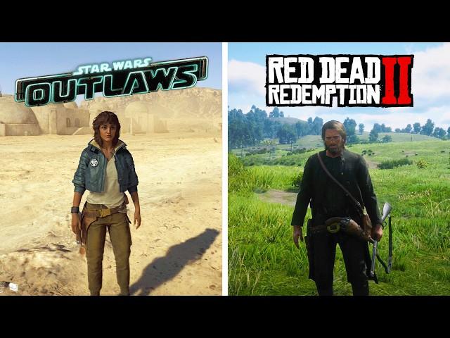 Star Wars Outlaws vs Red Dead Redemption 2 - Physics and Details Comparison