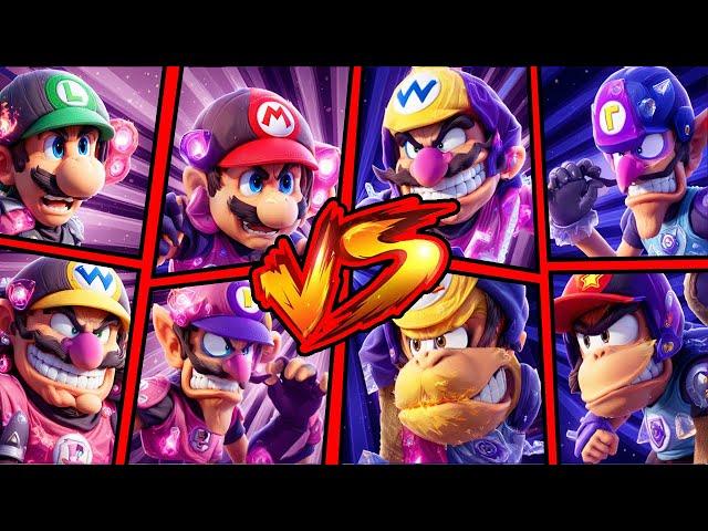 MARIO, LUIGI, WARIO, WALUIGI - WINNER? or LOSER? Mario Strikers Battle League CUP BATTLES