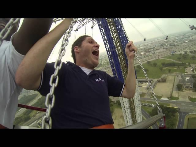 94.9 KLTY's "Cowboy" Chris rides the NEW Texas SkyScreamer at Six Flags Over Texas!